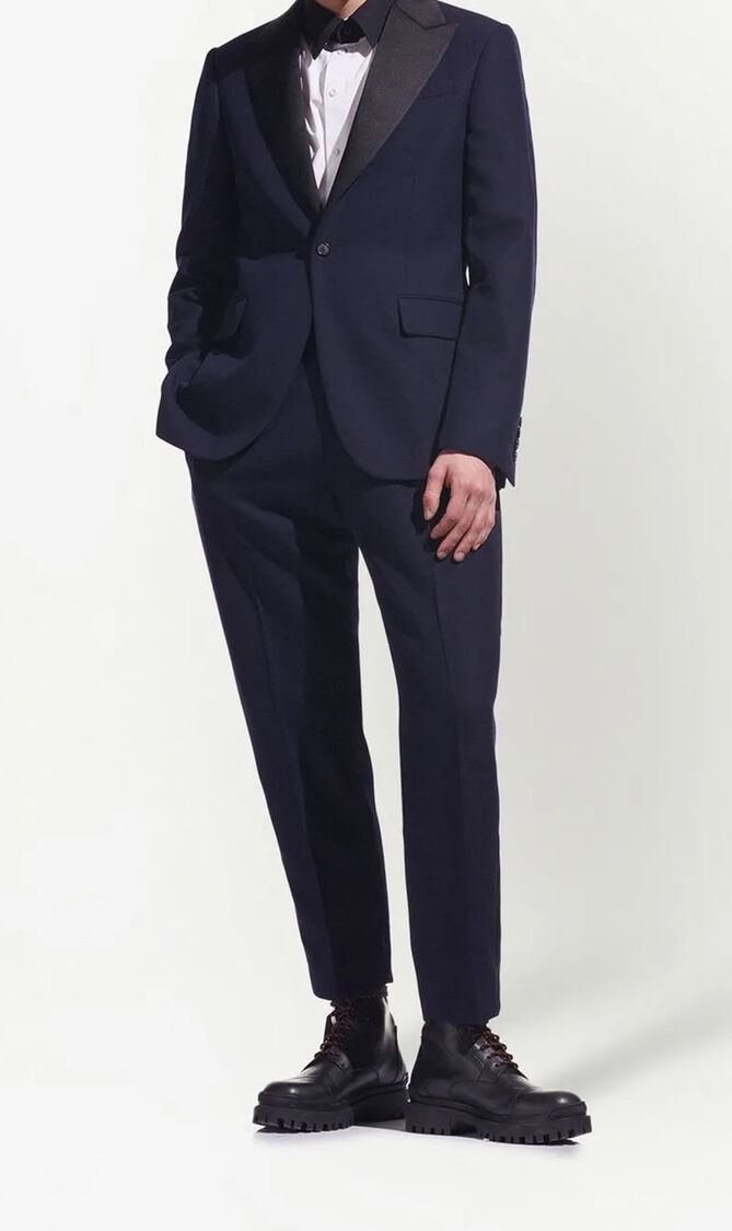 Karl Lagerfeld x Cara Delevingne Single Breasted Tuxedo Blazer