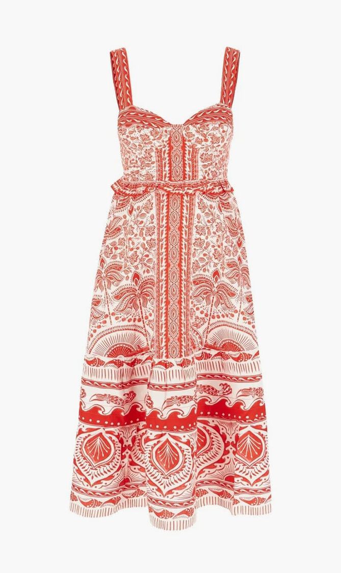 RIVER RIDE RED MIDI DRESS