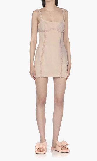 LAUNDRY FLEECE MINI DRESS NUDE NUDE