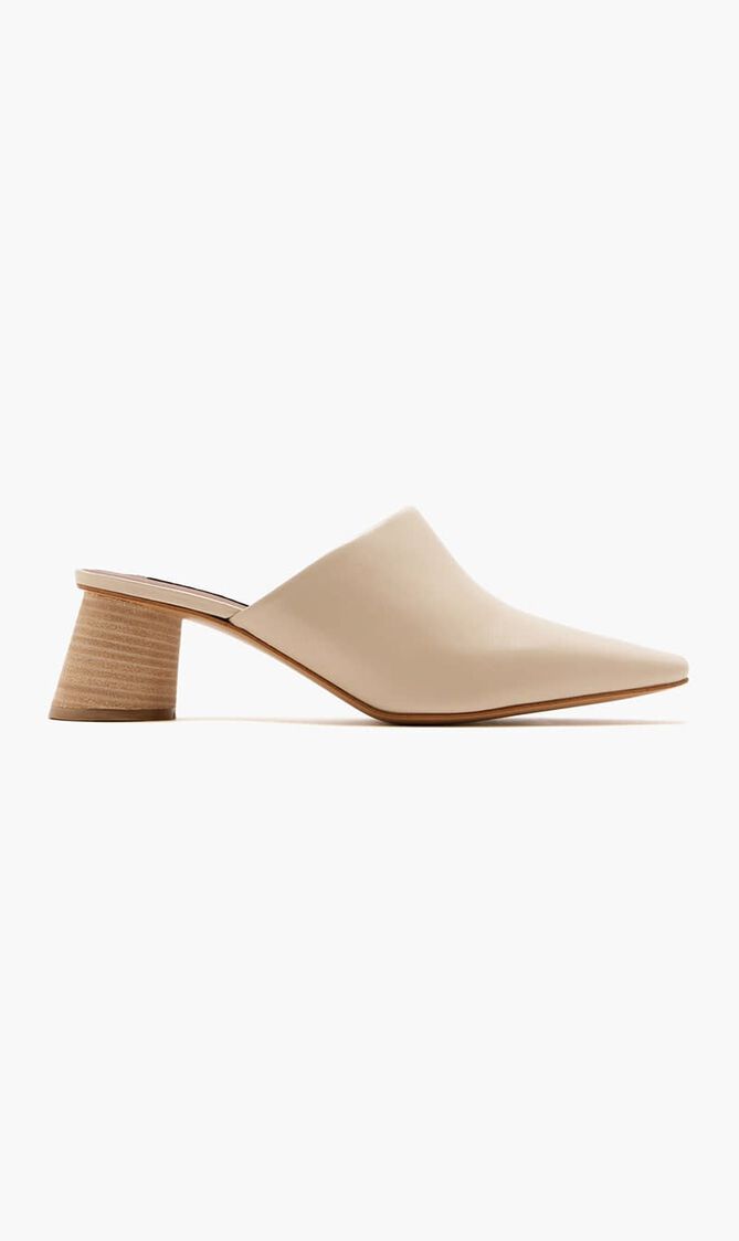 HEELED MULE CRACKLED LEATHER