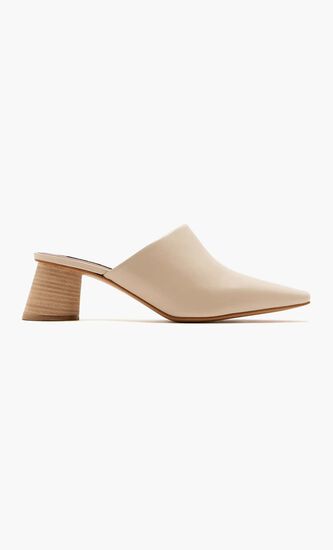 HEELED MULE CRACKLED LEATHER