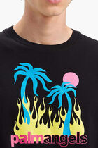 BURNING OASI SLIM TEE BLACK MULTICOLOR