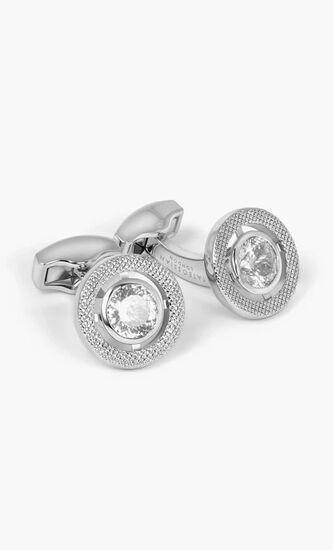Halo Round Cubic Zirconia Cufflinks