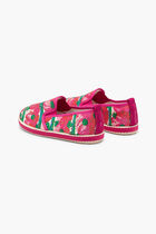 Pink Flower Embellished Beads Flat Shoes