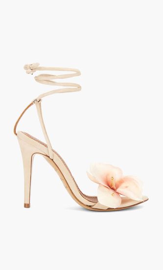 FLOWER BLUSH LEATHER SANDALS