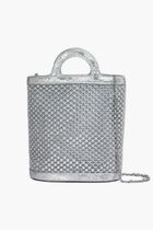 Silver Rhinestone Tropicalia Nano Bucket Bag