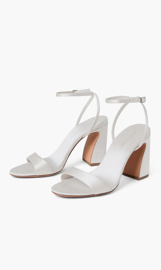 MALIA 90MM CURVED HEEL SIMPLE SANDAL WITH ANKLE STRAP