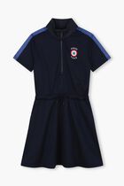 Logo Print Drawstring Dress