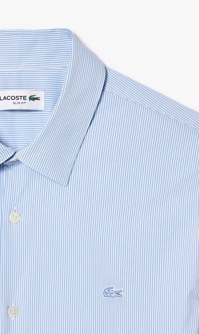 Slim Fit Striped Stretch Poplin Shirt