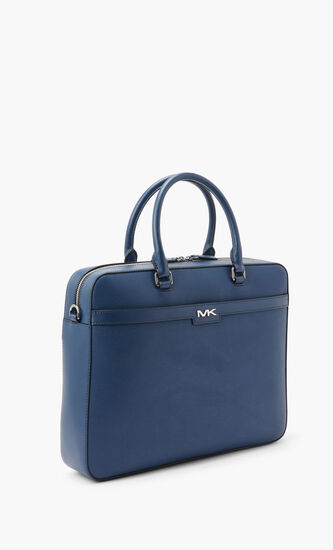 Classic Logo Leather Laptop Bag