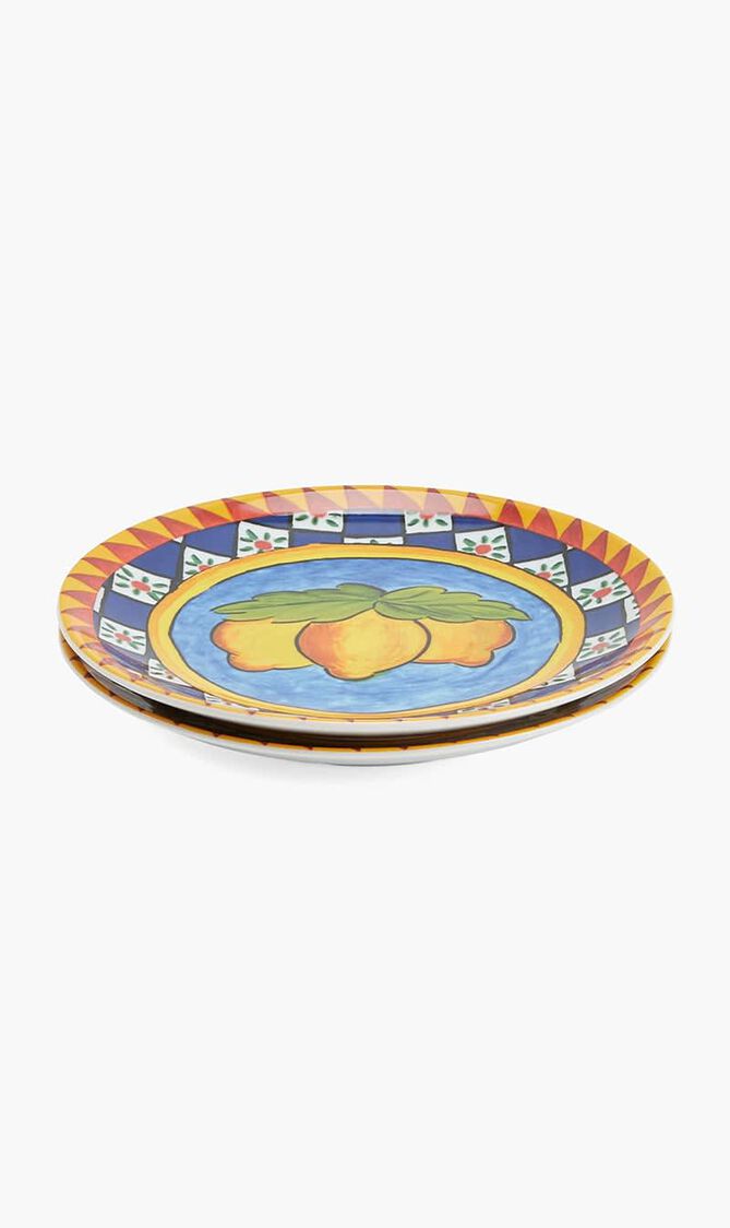 Carretto Lemon Dessert Plate Round 19cm Set Of 2