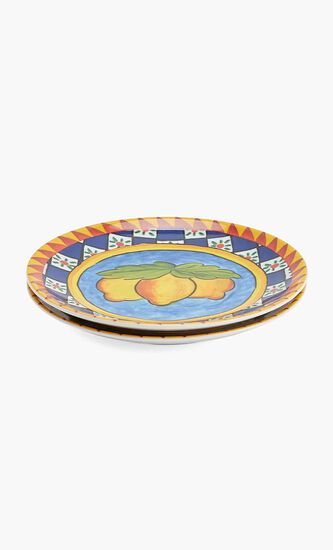 Carretto Lemon Dessert Plate Round 19cm Set Of 2
