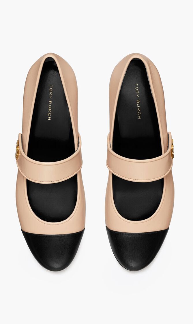 Cap-toe Mary Jane Heeled Ballet