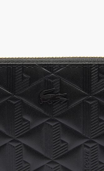 Maheki Zipped Embossed Leather Billfold