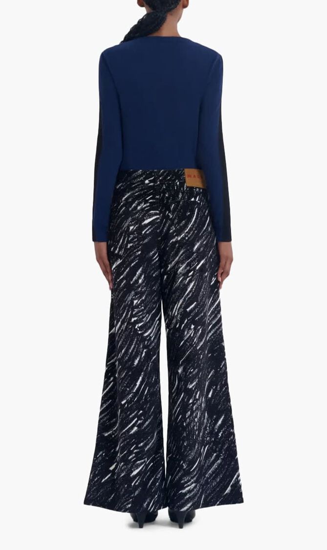 Graphic Print Wide-Leg Trousers