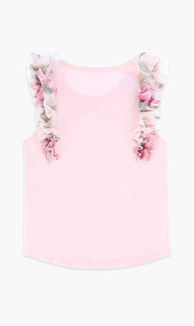 Toni Roses Ruffle Trim Top