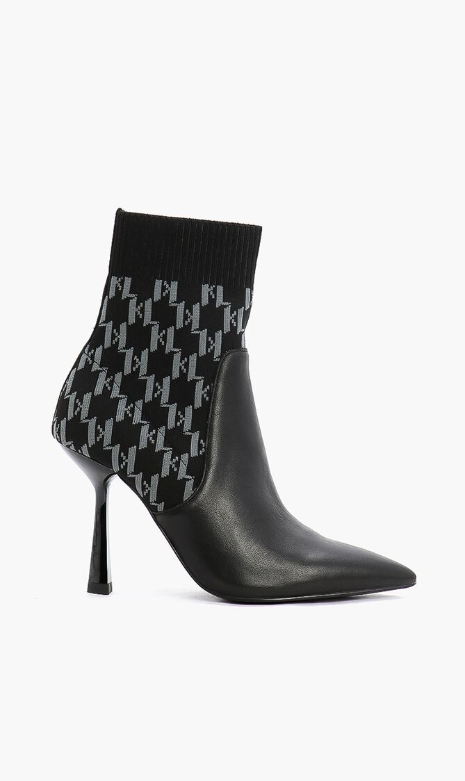 Monogram Knit Ankle Boots