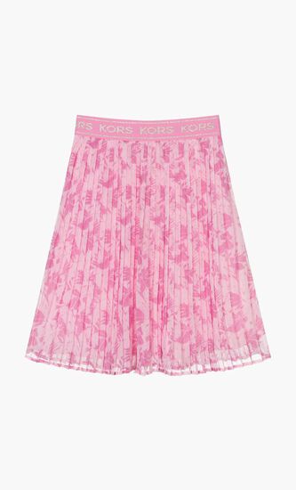 Pleated Floral Skirt