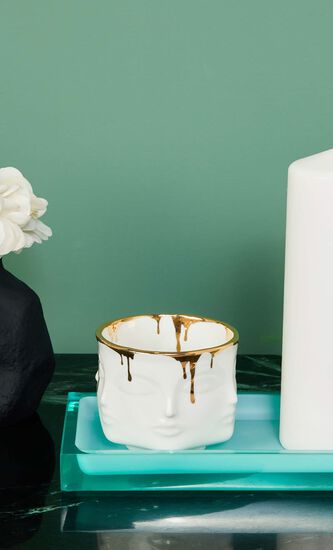 Gilded Dora Maar Condiment Bowl White