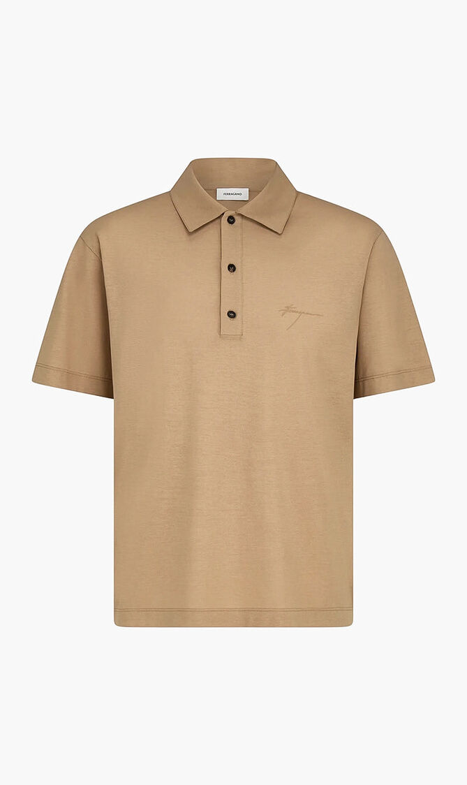 Crepe Voile Polo Shirt