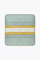 T Monogram Contrast Embossed Zip Slim Wallet T Monogram Contrast Embossed Zip Slim Wallet