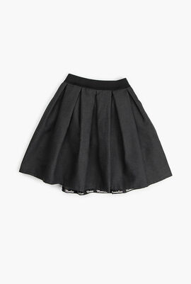 Pleated Flannel Skirt