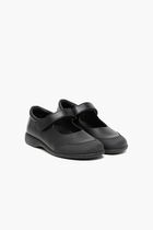 Touch-Strap Leather Ballerinas