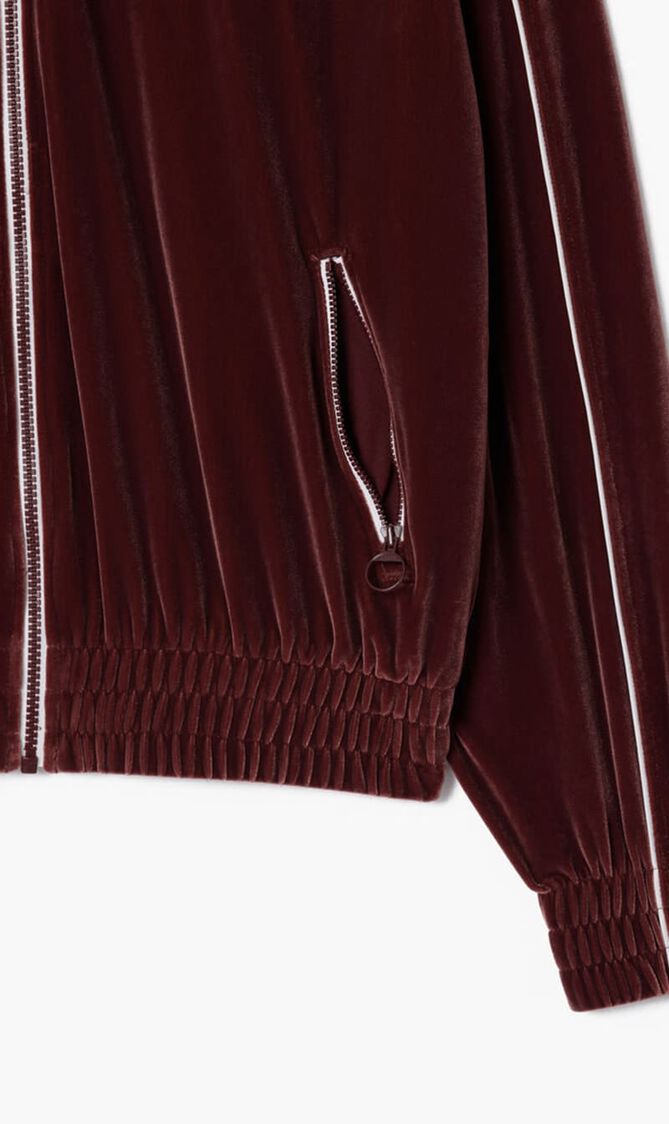 Oversized Zipped Velvet Sweatshirt