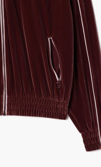 Oversized Zipped Velvet Sweatshirt