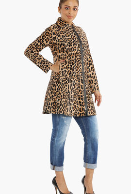 Leopard Print Fur Coat