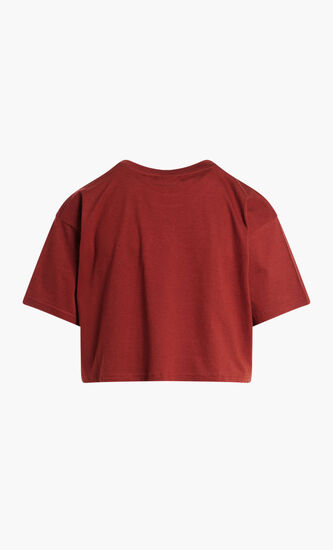REVA CROP TEE WITH CHEST TAPE DETAIL