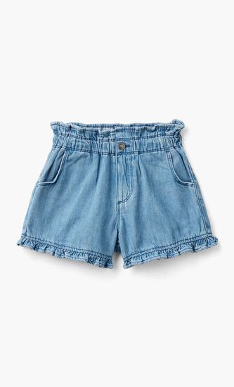 Ruffled Button Front Shorts