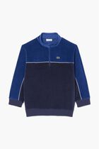 Zipped Velvet Color Block Sweatshirt