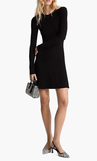 Ribbed Stretch Viscose Blend Dress