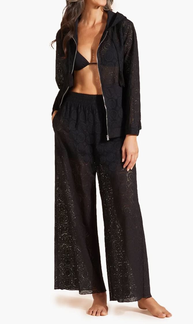 Broderies Anglaises Cotton Hooded Sweat Shirt