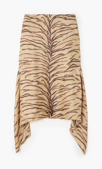 TIGER PRINT ASYMMETRIC SKIRT