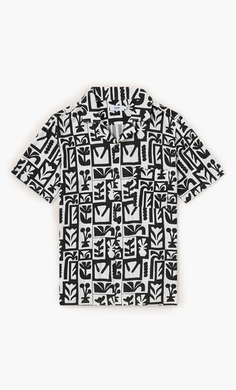 CAMP COLLAR SHIRT-ECO BLACK BLOOMING X TIMO KUILDER