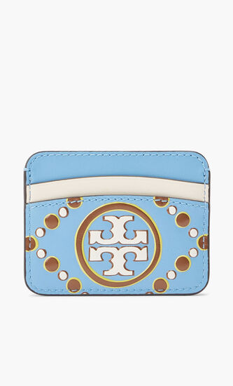 T MONOGRAM CONTRAST EMBOSSED CARD CASE