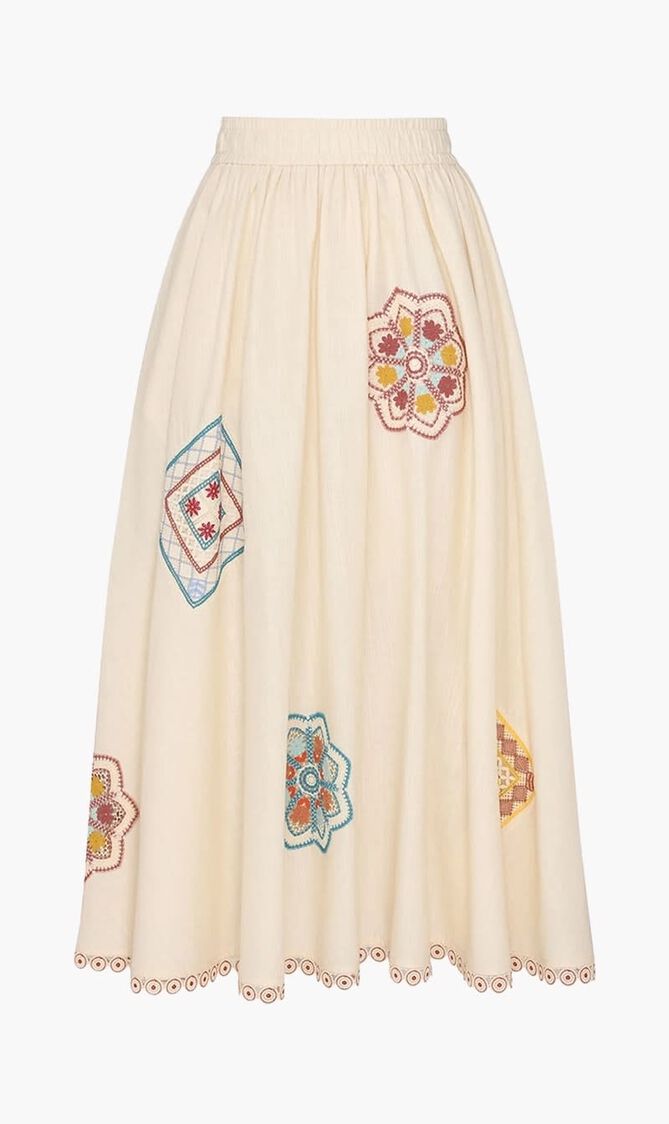 Ottie Doily Midi Skirt
