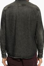 SHIRT DENIM STONE WASH BLACK DENIM FABRIC