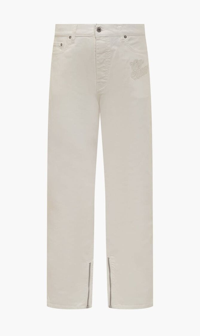 90SLOGO ZIP DET SKATE JEANS RAW WHITE RA