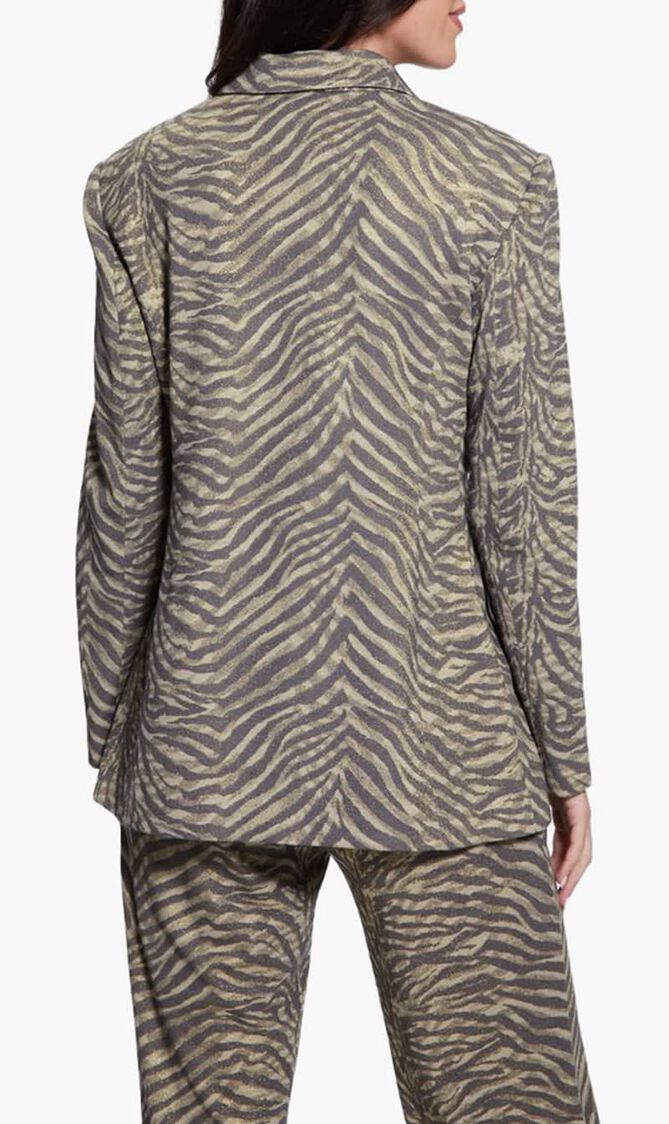 Double Breasted Zebra Print Blazer