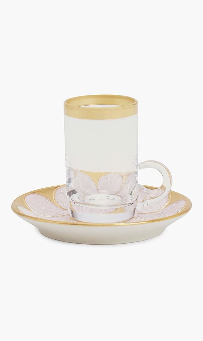 Amour Arabic Tea Cup & Saucer Clear