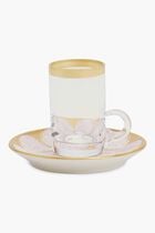 Amour Arabic Tea Cup & Saucer Clear