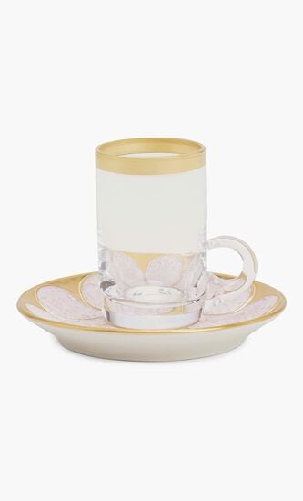Amour Arabic Tea Cup & Saucer Clear