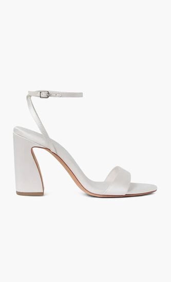 MALIA 90MM CURVED HEEL SIMPLE SANDAL WITH ANKLE STRAP