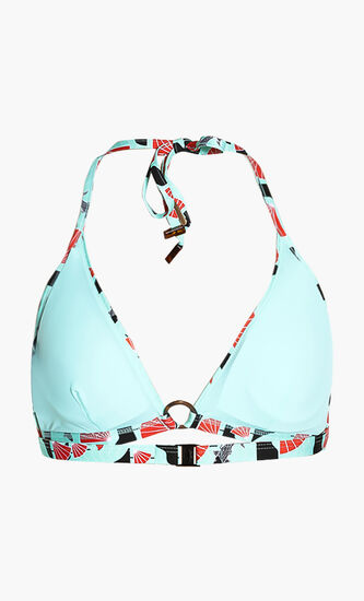 Flechett Printed Halter Bikini Top