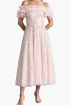 Autumn Leaves Off Shoulder Ballerina Dress