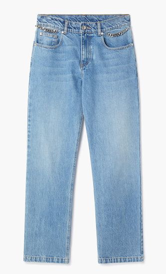 Falabella Chain Light Wash Cropped Jeans