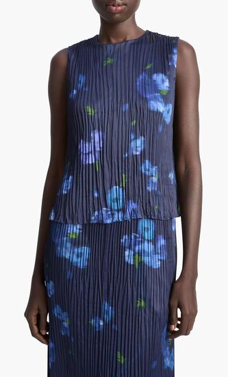 Poppy Blur Crushed Satin Shell